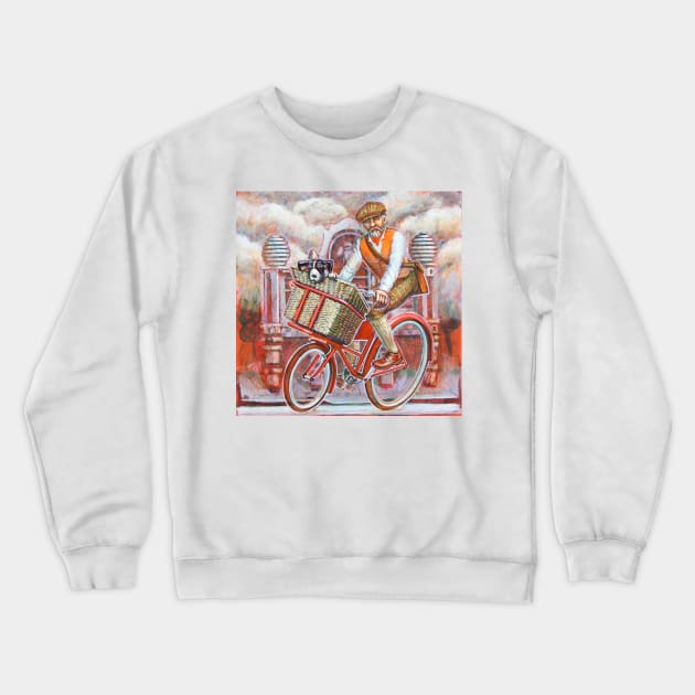 Tweed Runner on Red Pashley Crewneck Sweatshirt by markhowardjones